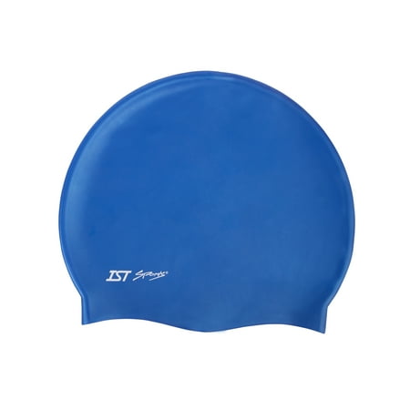 Solid Color Silicone Swimming and Watersports Cap for Adults (Blue)