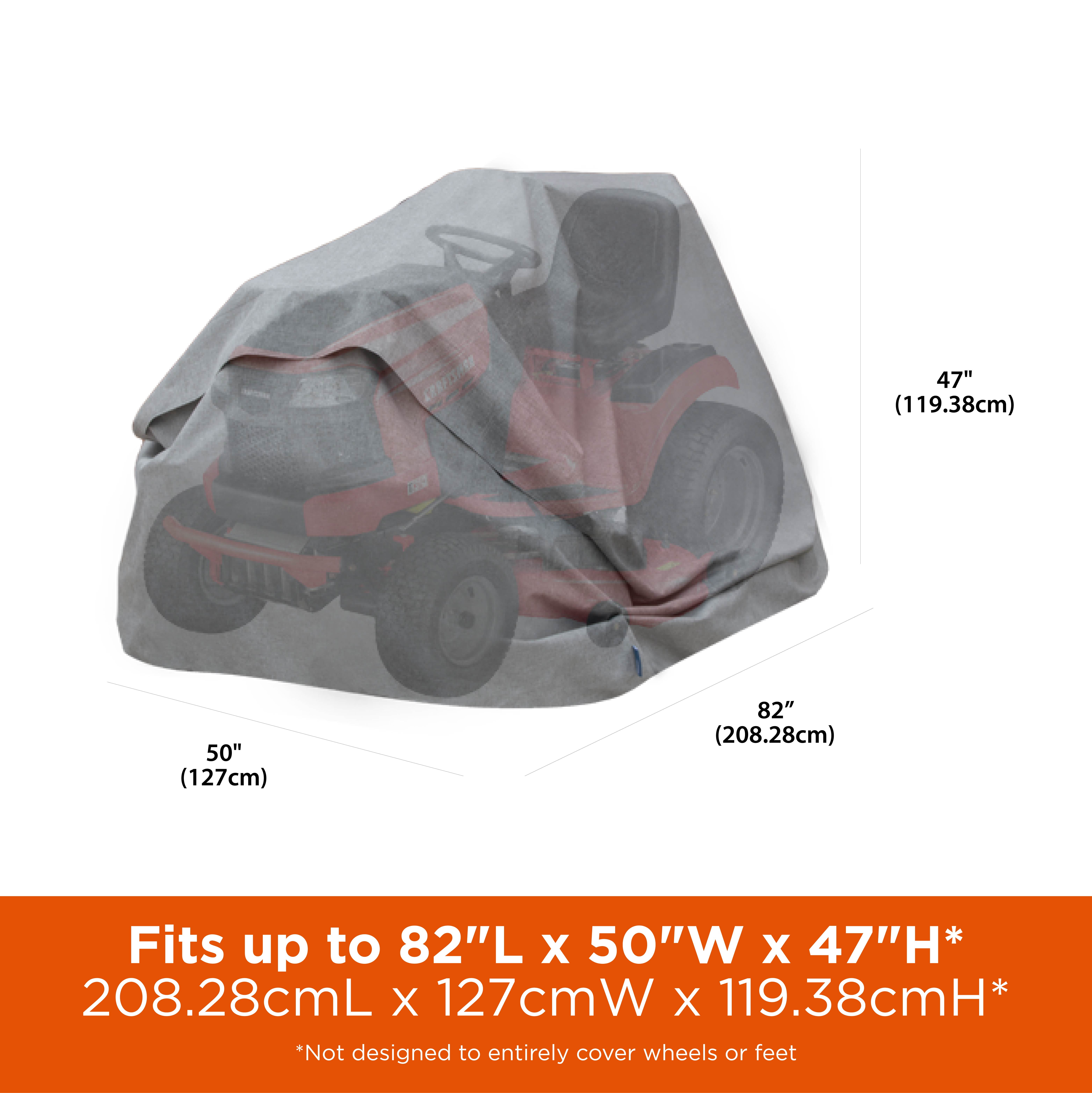 Modern Leisure Garrison Waterproof Zero-Turn & Riding Lawnmower Cover, 82"L x 50"W x 47"H, Gray