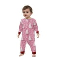 thumbnail image 2 of Onlypjs Matching Family Christmas Pajamas for Men, Women and Couples– Pink Holiday Tree Print Tops with Red Plaid Pants, 2 of 5