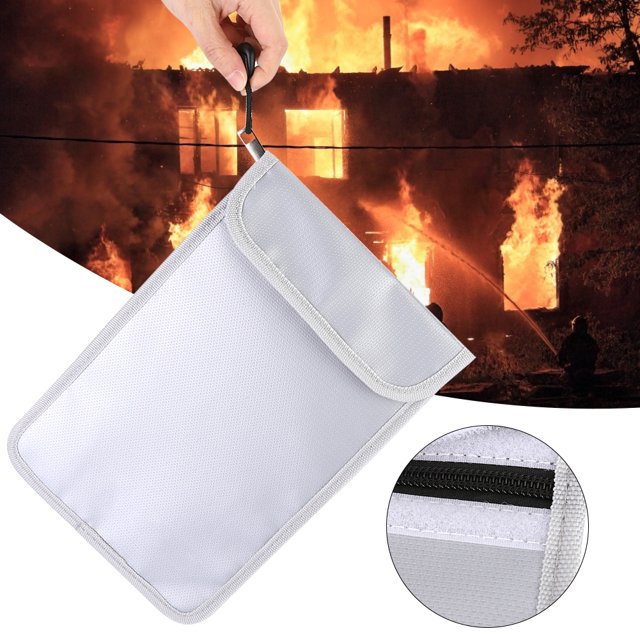 LHCER Liquid Silicone Fiberglass Cloth Fireproof & Waterproof Document Holder with Zipper, Assorted Colors
