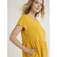 thumbnail image 3 of Time and Tru Women's and Women's Plus Tiered Cotton Mini Dress, Sizes XS-4X, 3 of 4