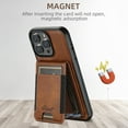 thumbnail image 7 of ELEHOLD Case for iPhone 15 Pro,2 in 1 Detachable Magnetic Leather Wallet Case with Card Holder Kickstand,Brown, 7 of 7