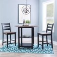thumbnail image 2 of Pemberly Row Modern Wood Three Piece Dining Counter Set in Black, 2 of 26