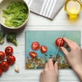 thumbnail image 4 of Flower Cutting Board, Several Kind of Flower Beds in Sun Summer Season Aquarelle Technique Design Print, Decorative Tempered Glass Cutting and Serving Board, Small Size, Multicolor, by Ambesonne, 4 of 5