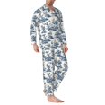 thumbnail image 2 of Balery Vintage Floral 1 Pijama para Hombre de Dos Piezas con Manga Larga, Conjunto de Dormir y Descanso Suave con Bolsillos-Medium, 2 of 7