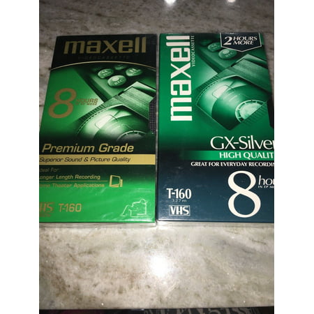 2 Maxell T-160 NEW SEALED Blank VHS Video Cassette Tapes 8 Hour High (Best Quality Cassette Tapes)