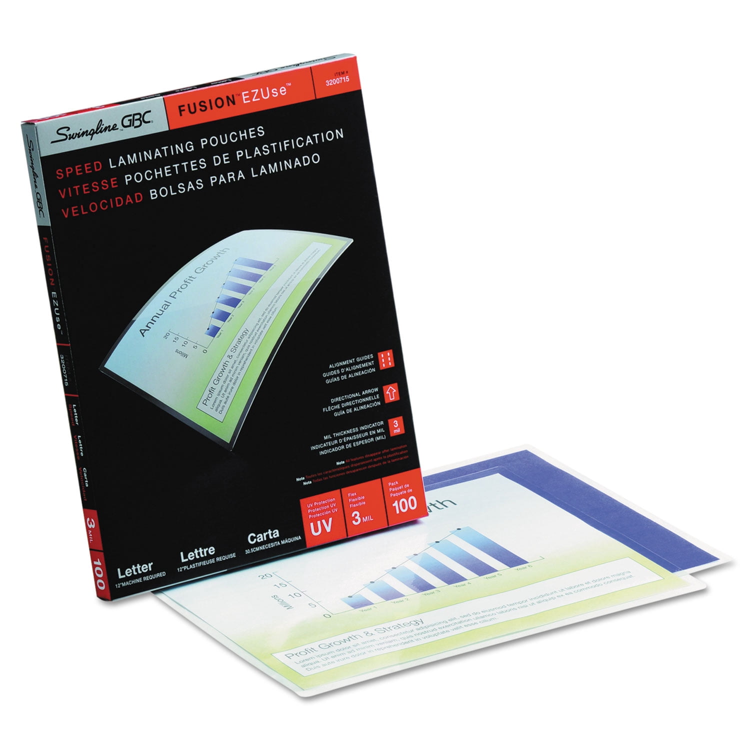 Ezuse Thermal Laminating Pouches, 3 Mil, 9" X 11.5", Gloss Clear, 100/box | Bundle of 2 Boxes