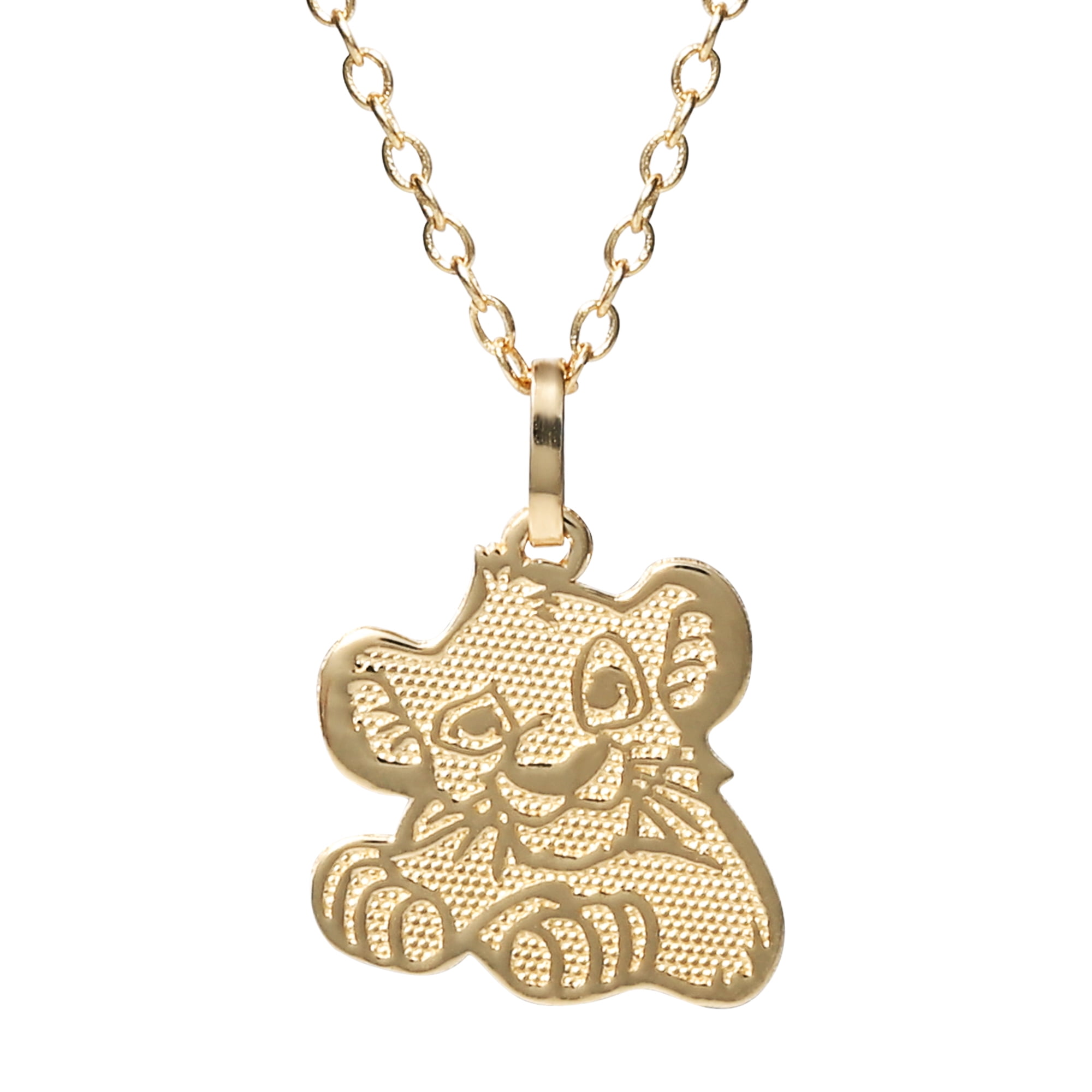 NEW Disney The Lion King SIMBA Figure Filigree Pendant Gold Tone 18"  Necklace 