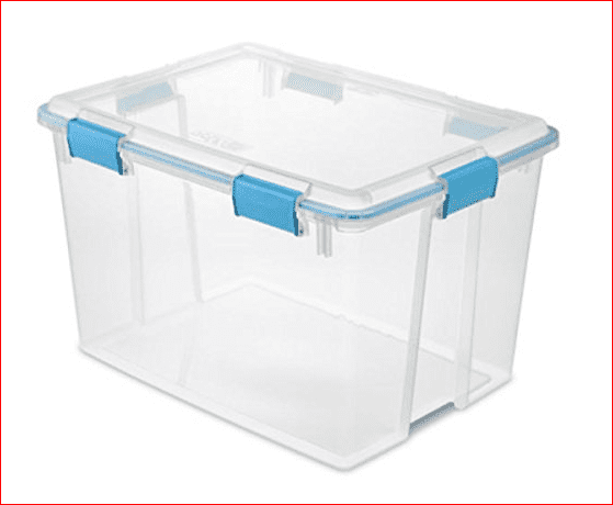 Clear Blue 1.6 cu.ft. AKRO-MILS 66486CLDBL Attached Lid Container 