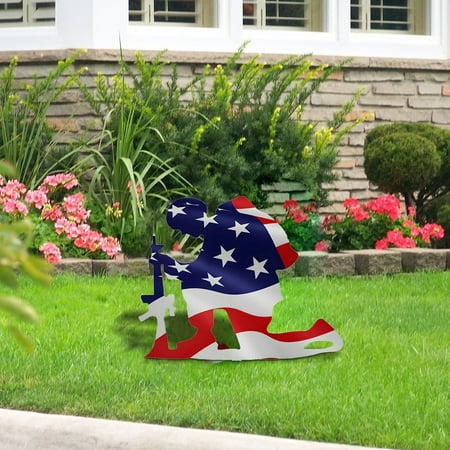 

Flag Veteran Independence Day Decorative Metal Ornaments Crafts Yard Signs Letters Alphabet Glitter