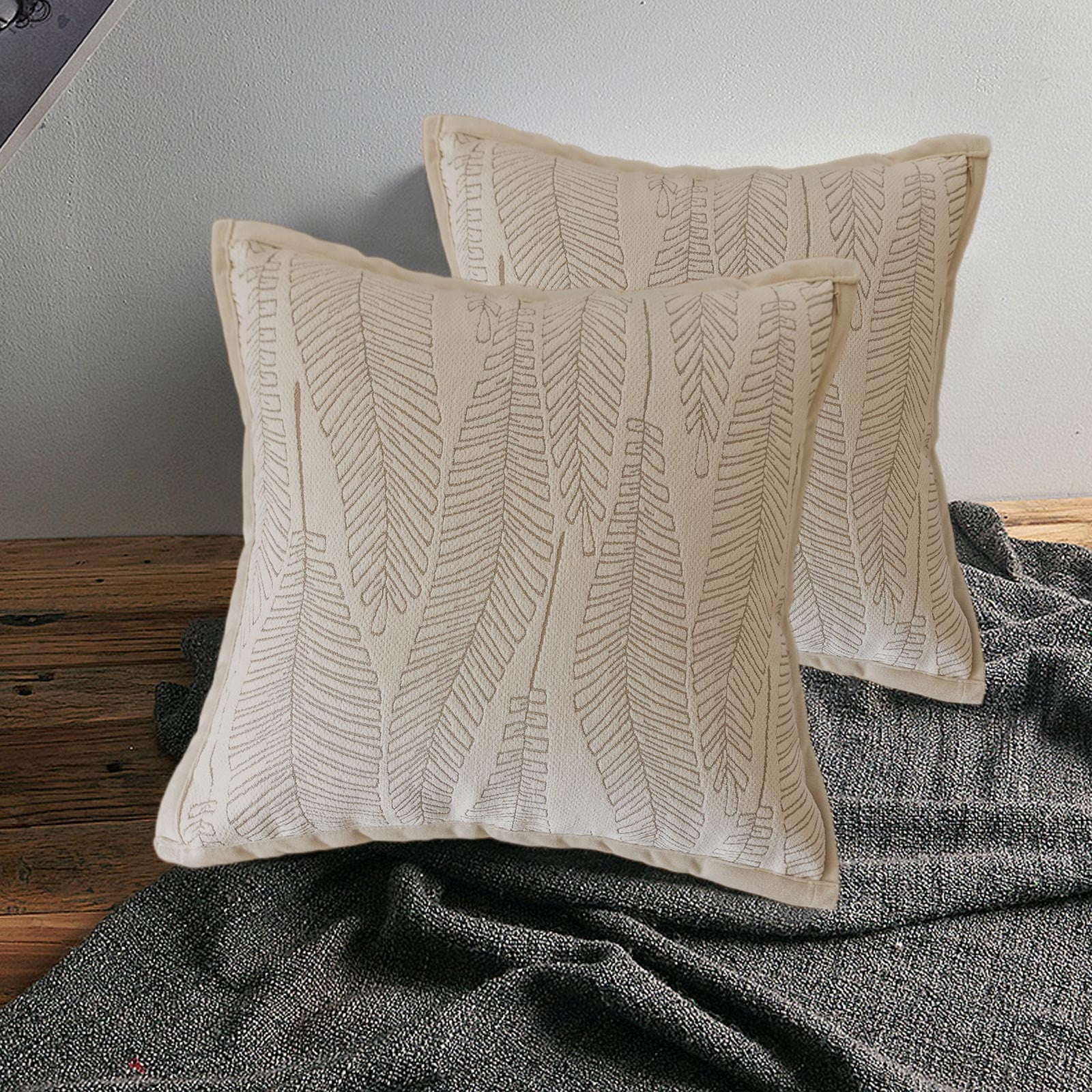 PureCasa Polyester Throw Pillow for Bed Sofa Couch, Household Throw Couch Cushions Decorative Pillows for Indoor Outdoor, Modern Simple Home Decor for Living Room Bedroom, Beige, 18"x18", 1PC, B