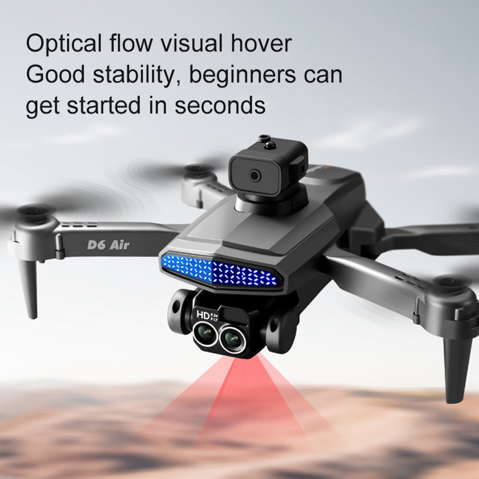 Drone with 4K Dual Camera, Electronic Image Stabilization & Obstacle Avoidance, Gesture Control & One-Key Return with 2 Batteries for Extended Flight, for Beginners and Teenagers