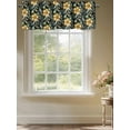 thumbnail image 3 of Black Yellow Boho Floral Valances for Windows, Rod Pocket Kitchen Valance Curtains - Soft & Washable Small Window Treatment for Living Room, Bathroom, Vintage Abstract Flower 54x18inch, 1 Panel, 3 of 9