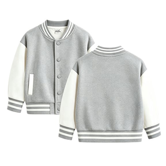 Grblisyd Kids Varsity Jackets Girls Boys Baseball Jacket Lightweight Bomber Coat School Outwear with Pocket