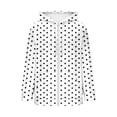 thumbnail image 7 of hoksml Women's Polka Dot Full Zip Hooded Jacket Drawstring Long Sleeve Pocket Casual Travel Outerwear, 7 of 7