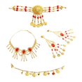 thumbnail image 2 of Conjunto de joyas para danza del vientre, regalos, cadena para el cabello con borlas para fiesta de Halloween Pendientes de clip, 2 of 6