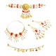 thumbnail image 2 of Conjunto de 5 piezas de joyería para danza del vientre: tocado, collar, pendientes y cadena para la nariz. Pendientes de clip, 2 of 6