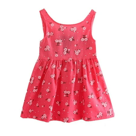 

Baby Girl Summer Dress Kids Sleeveless Printing Pattern Cotton Vestidos Princess Tutu Dress Wedding Christening Gown Dress D XL