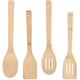 thumbnail image 1 of Juego de utensilios de cocina de bambú, utensilios de cocina de bambú, utensilios de cocina para cocinar, sartenes antiadherentes naturales y saludables, 4 piezas, 30 cm Feliz Sencillez, 1 of 5