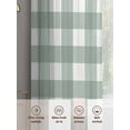 thumbnail image 3 of Green Farmhouse Sheer Curtains for Living Room Bedroom Buffalo Plaid Check Lattice White Grid Sheer Curtains 108 Inch Long 2 Panels Set Light Filtering Curtain Window Treatments Drapes, 3 of 6
