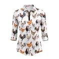 thumbnail image 2 of Uorisanigo Roosters Womens 3/4 Sleeve Golf Shirts Size S Soft Polyester Spandex Fabric Athletic Polo Workout Tops Casual Versatile Quick Dry Zip Up Collar Tennis Tops for Women, 2 of 7