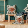 thumbnail image 2 of Boho Pillow Covers 20x20 Set of 2,Orange Blue Throw Pillow Covers Outdoor Decorative Linen Pillow Covers for Couch Bed Sofa Cushion Bohemian Pillowcases, 2 of 8
