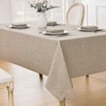thumbnail image 5 of Rectangle Tablecloth Linen Textured Waterproof & Stain Resistant Table Cloth Wrinkle Free Decorative Fabric Farmhouse Table Cover for Dining/Party/Buffet/Wedding, 52 x 70 Inch, Sage Green, 5 of 6