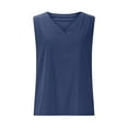 thumbnail image 6 of bnaln Two Piece Sets for Women Summer Vacation Travel Outfits V Neck Loose Sleeveless Tank Tops Wide Leg Pants Tracksuit Soft Cozy Loungewear Casual Sweatsuit Matching Lounge Sets, 6 of 9