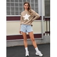 thumbnail image 3 of Women's Off The Shoulder Sweaters Cute Fall Tunic Tops Knitted Pullover Sweater, 3 of 7