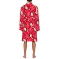 thumbnail image 2 of ELF Men's Red Plush Robe with Belt and Pockets, Sleepwear, 2 of 4