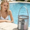 thumbnail image 2 of LWVITH Breathable Mesh Toy Bucket for Beach Pool, Kids Toy Storage Bag with Handle, Mesh Tote for Bathroom Bath Basket, Beach Towel Carry Bag for Ocean Trip, Lightweight Travel Organization, 2 of 8