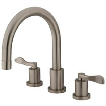 Kingston Brass KS8328DFL NuWave French Two-Handle Deck Mount Roman Tub Faucet, Brushed Nickel