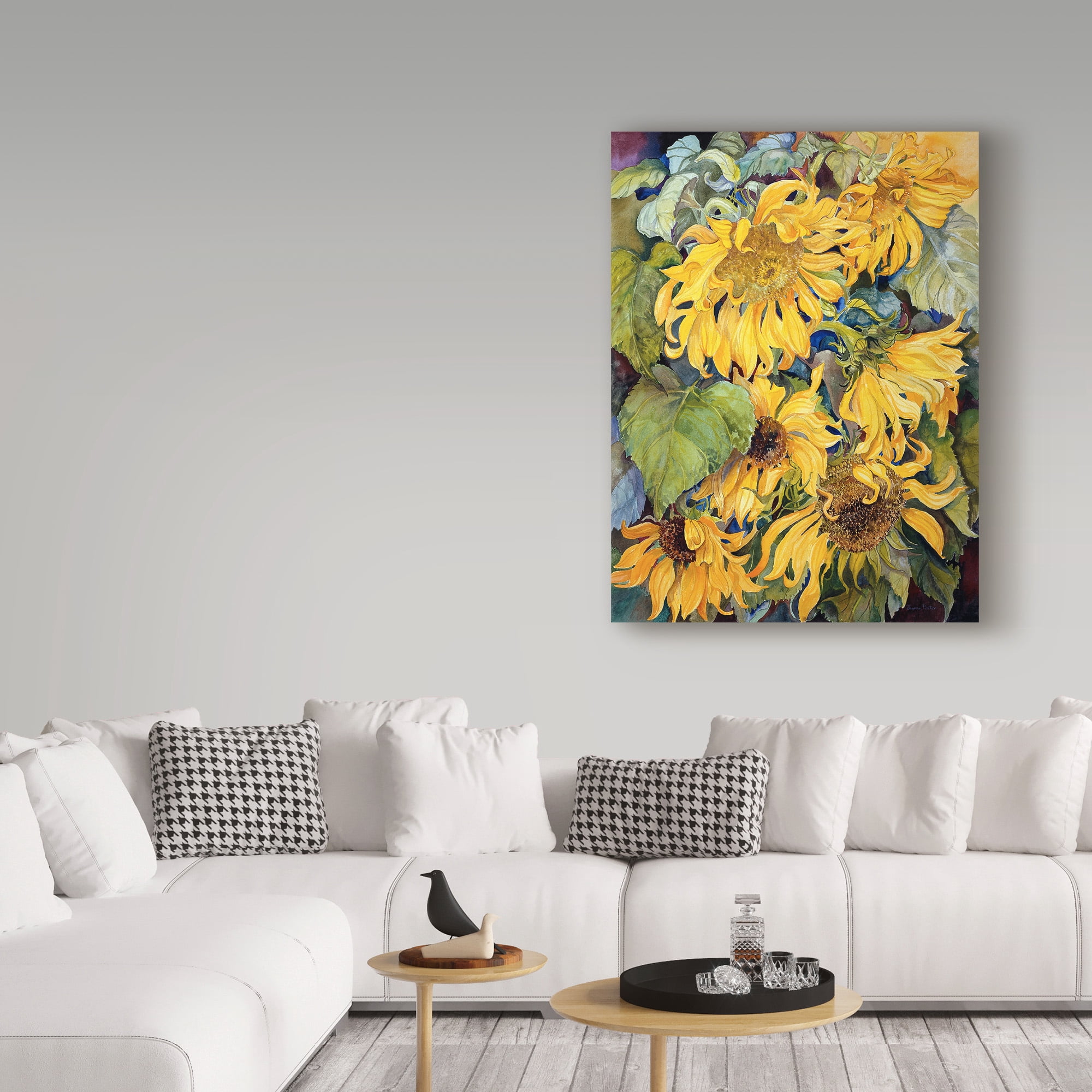 Trademark Fine Art 'Cascading Sunflowers' Canvas Art by Joanne Porter