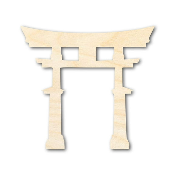 Unfinished Wood Japanese Torri Shape 3" / 1/2"