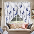 thumbnail image 4 of Swag Curtain Valances Bird Branches Swag Valances for Kitchen Windows Blue Leaves Tree Short Topper Curtains Valance Tier Pair for Kitchen Bedroom Living Room Bathroom 28"x36", 4 of 8