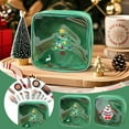 thumbnail image 4 of Juego de neceseres navideños transparentes - Organizador de artículos de tocador de viaje con bordado festivo de Papá Noel y árbol Un neceser de maquillaje, 4 of 9