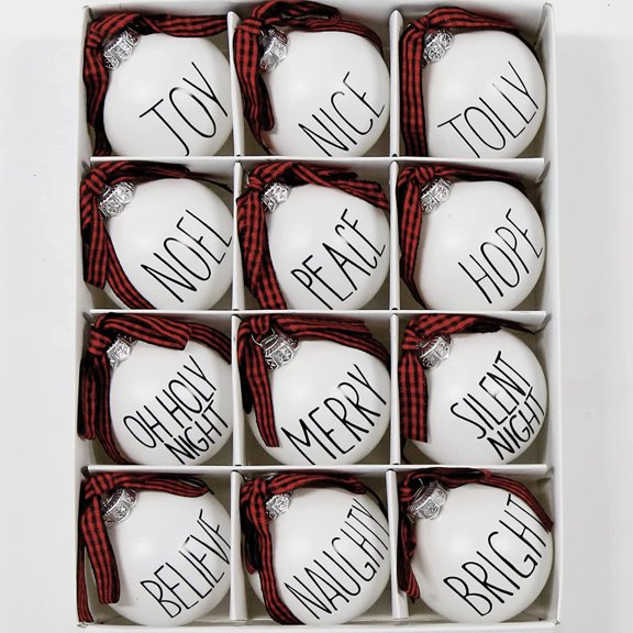 Dalrosia Christmas Decoration, 12PCS Christmas Balls Ornaments, 2.36" Christmas Tree Decoration Ornaments, Shatterproof Bulbs with Buffalo Plaid Bows, Holiday Balls for Xmas Tree Holiday Wreath Decor