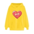 thumbnail image 2 of Meichang Sweatshirts Graphiques Cœur pour Femmes Imprimé Amusant Tendance Pull Ample Manches Longues avec Poche, 2 of 4