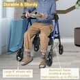 thumbnail image 4 of Yescom Rollator Walker with Seat, Elderly Assistance Products, Upright Bariatric Walker for Seniors, Blue, 4 of 9