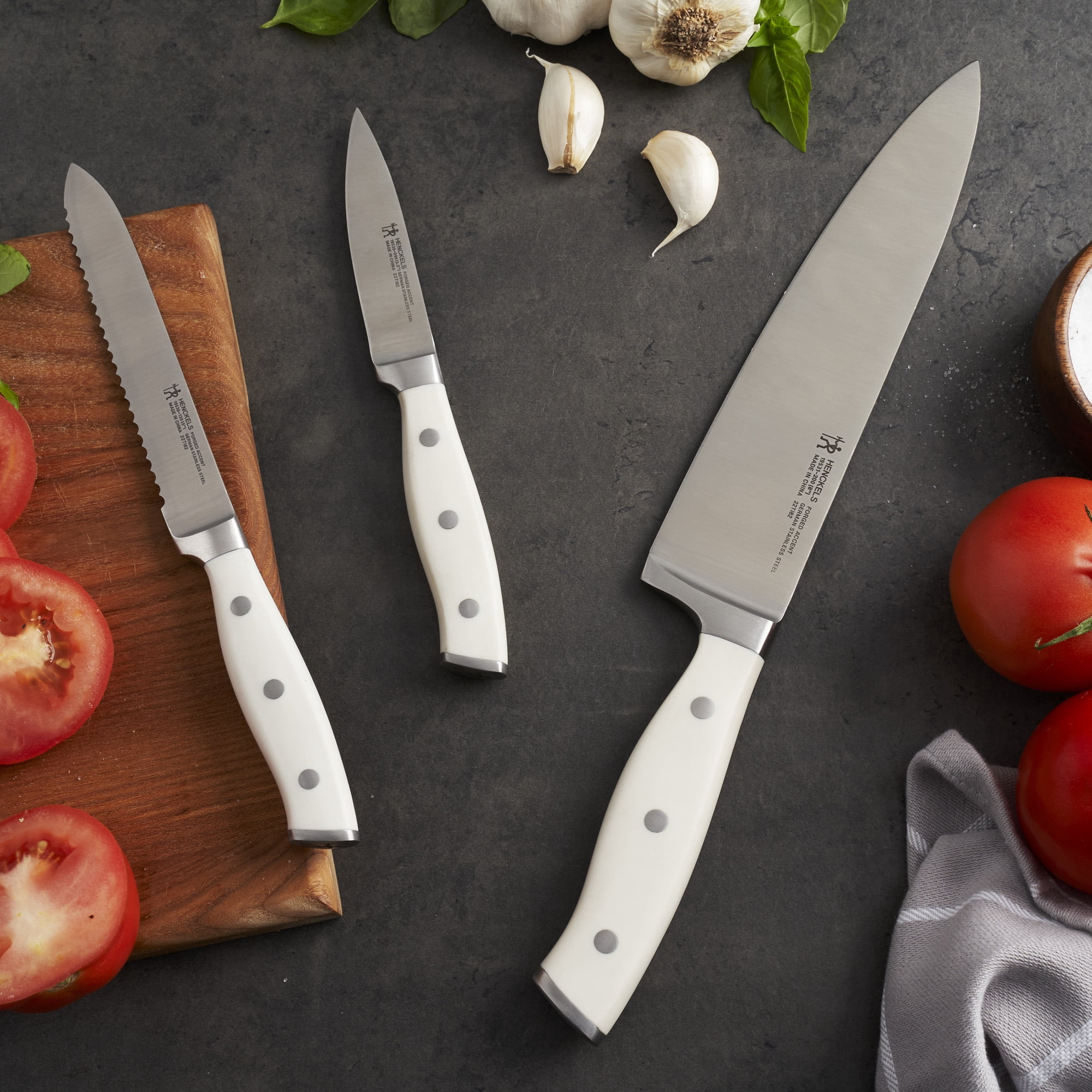 Henckels Forged Accent 3-pc Starter Knife Set - White Handle