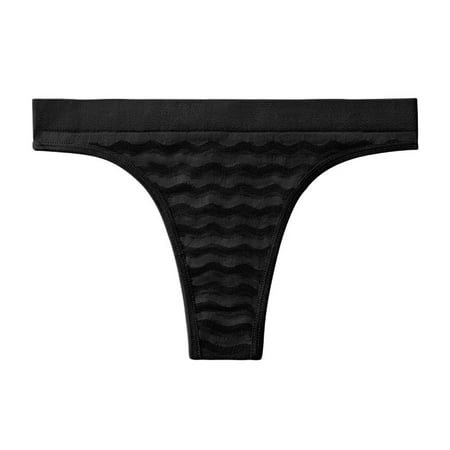 TIHLMK Thong Shapewear for Women Briefs Underwear Clearance Women Solid Color Lingerie Panties Ladies Thongs Breathable Panties Ladies Underwear Gifts for Women Black Underwear