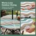 thumbnail image 5 of Round Outdoor Tablecloth with Umbrella Hole and Zipper, Teal Brown Ombre Tablecloth with Elastic Waterproof, Geometric Striped Water Ripple White Patio Table Covers for 45" - 54" Picnic Pool Tables, 5 of 9