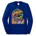 thumbnail image 3 of Funny Neon Sloth | Dean Russo Art Animal Lover Mens Long Sleeve Shirt, Royal, 2XL, 3 of 5