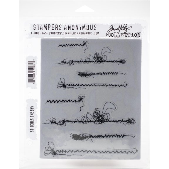 Tim Holtz Cling Stamps 7"X8.5"-Stitches