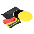 thumbnail image 1 of Unique Bargains Exercise Core Sliders, Dual-Sided Glider Discs & 5 Resistance Bands & Cloth Bag, Yellow, 1 of 7