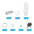 thumbnail image 3 of 1-1/8 Inch Cabinet Locks with Key, Cam Replacement Lock Cylinder Toolbox Lock Keyed Alike, Silver 3 Pack, 3 of 8