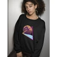 thumbnail image 2 of Retro Palms Vaporwave Sweatshirt Women -Image by Shutterstock, Female 5X-Large, 2 of 4