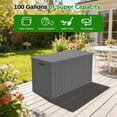 thumbnail image 6 of 100 Gallon Resin Deck Box, Lockable Patio Outdoor Storage Box for Patio & Garden-Gray, 6 of 12