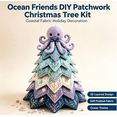 thumbnail image 6 of Ocean Friends DIY Patchwork Christmas Tree Kit Creative Gift for Crafters, Relaxing Fabric Project with Marine Animal Designs,Christmas Decorations, 6 of 6