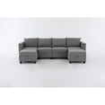 thumbnail image 5 of Miekor Furniture Convertible Modular Sectional Sofa Couch with Storage Seat U Shaped 4-Seat Sofa Couch with Reversible Chaise Modular Sectional Fabric Dark Grey 47912, 5 of 7